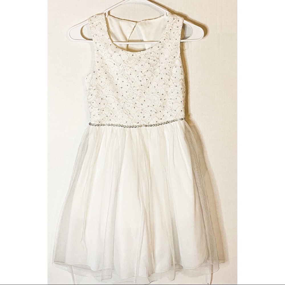 Speechless white dress, girl’s 12